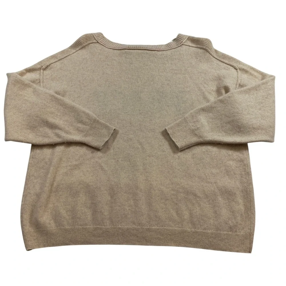 Saturday Sunday Anthropologie Peace Graphic Knit Sweater Tan‎ Blue Size L